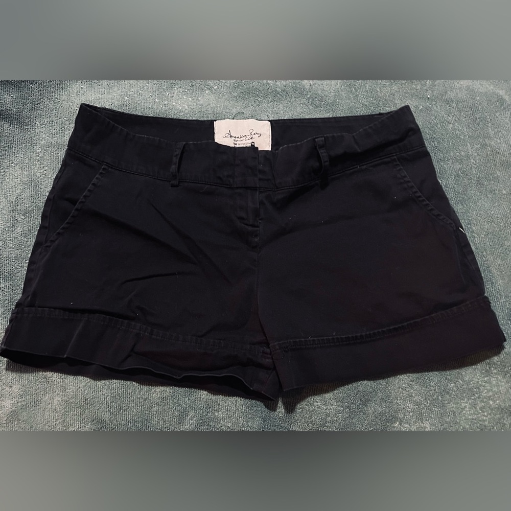 Black cotton shorts